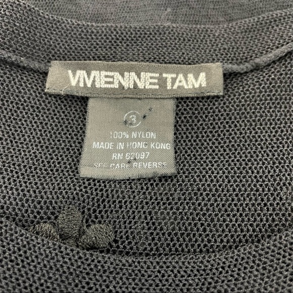 Vivienne Tam “Sheer Beauty” Embroidered Maxi Dress Size S/L Black - Picture 11 of 14